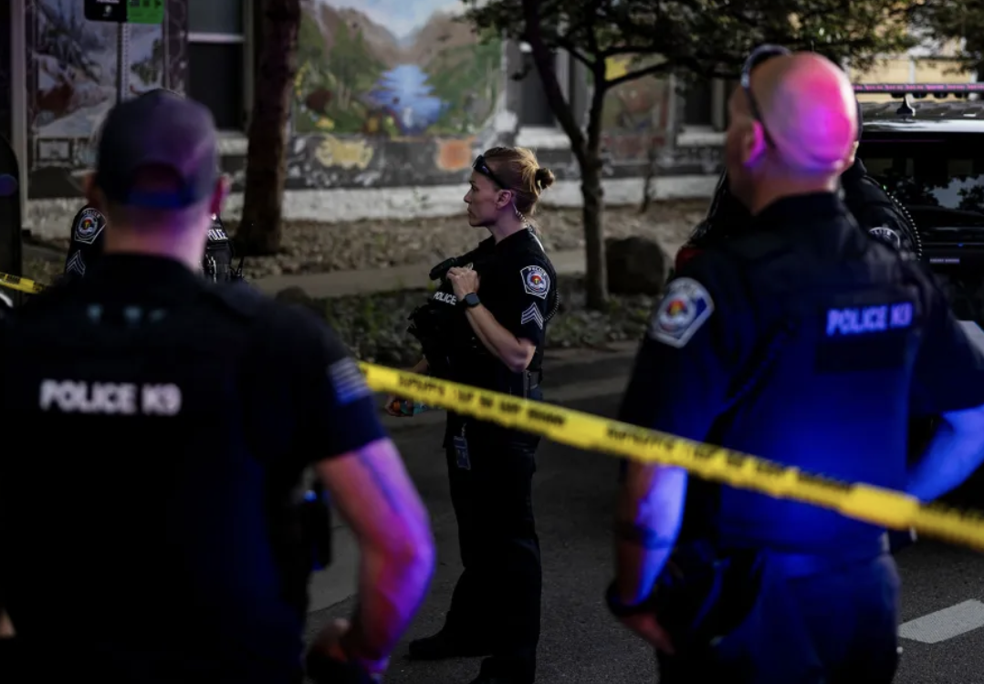 police at crime scene in Boulder Terrorist attack